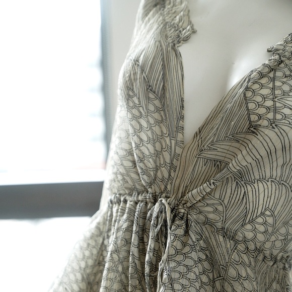 REBECCA TAYLOR Gold Threaded Chiffon Blouse with camisole, Size 0 X-Small - Picture 6 of 8